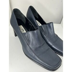 Women's Navy Blue Leather Loafers Comfort Slip On Shoe 8 M ETIENNE AIGNER